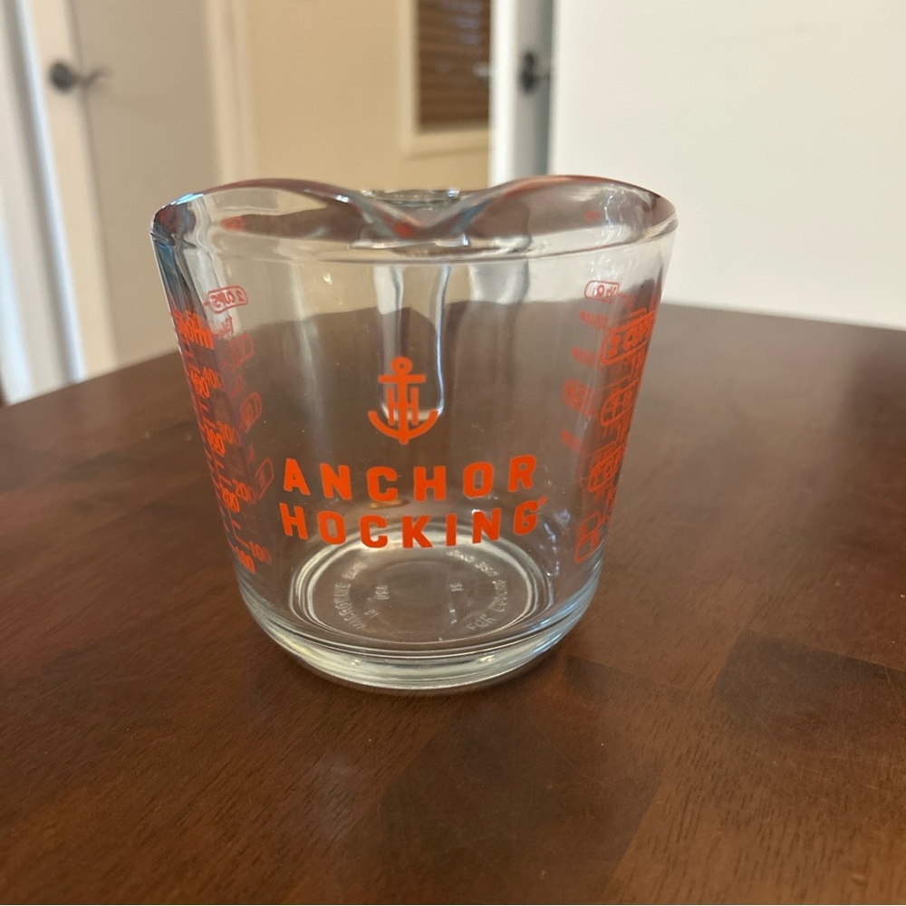 Anchor Hocking 2cup Measuring Cup Glass Red Lettering